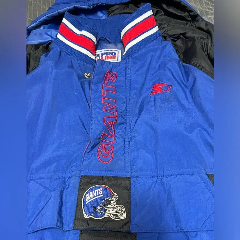 Vintage Starter New York Giants Half Zip Jacket Proline MEDIUM NFL Football